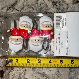 12 Adorable Santa Shower Curtain Hooks. NWT